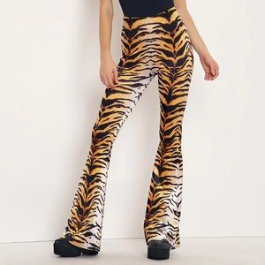 Blackmilk TIGRRR HW VELVET FLARE PANTS